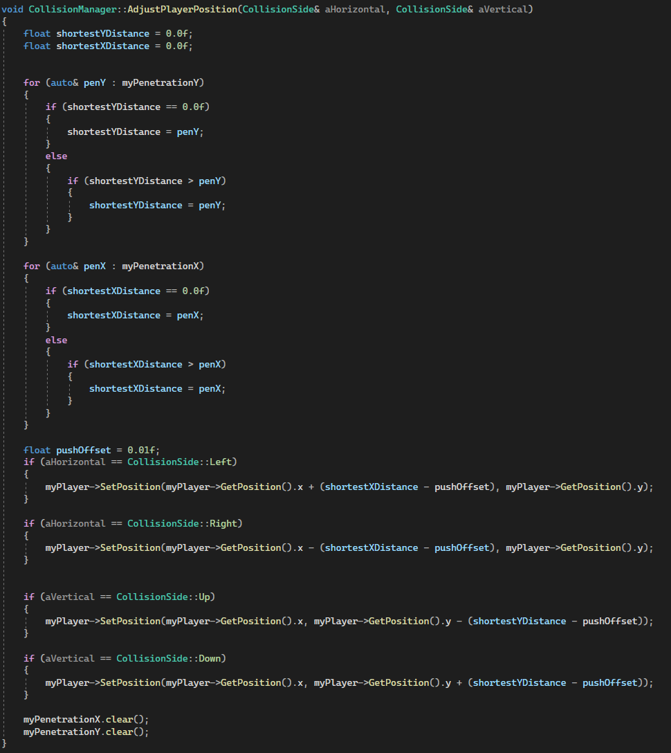 Player Pushout Collision Example